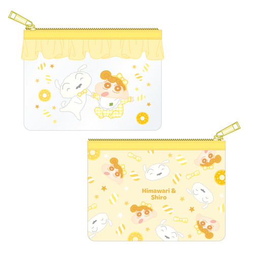 クレヨンしんちゃん フラットポーチ ゆめかわフレンズ シロ＆ひまわり